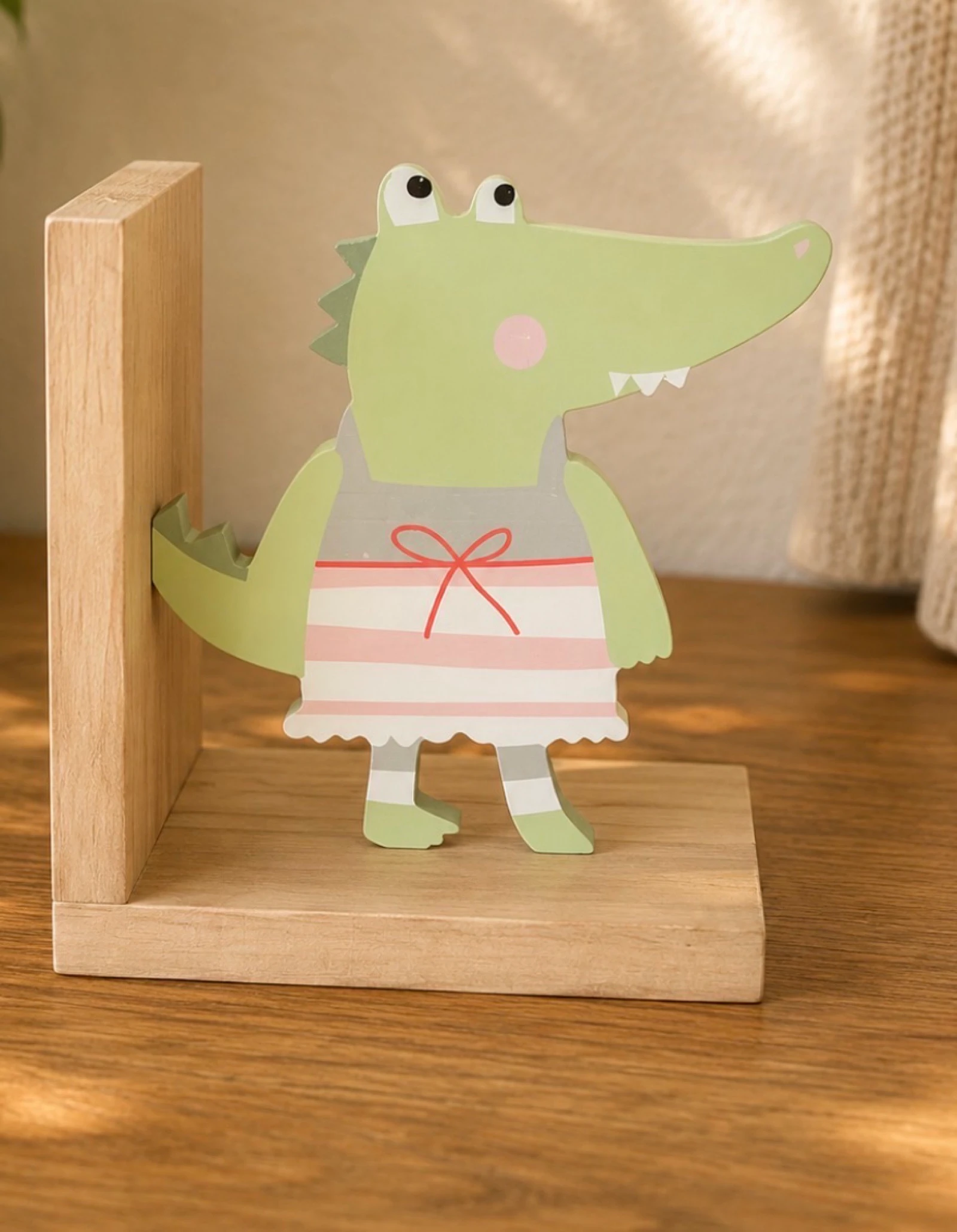Sujetalibros infantil madera cocodrilo (Pack de 2) – photo 2